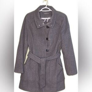 Calvin Klein Wool Blend Coat Gray withh silver lining